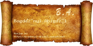 Bogdányi Abigél névjegykártya